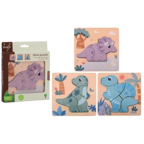 Joueco drevené puzzle dino