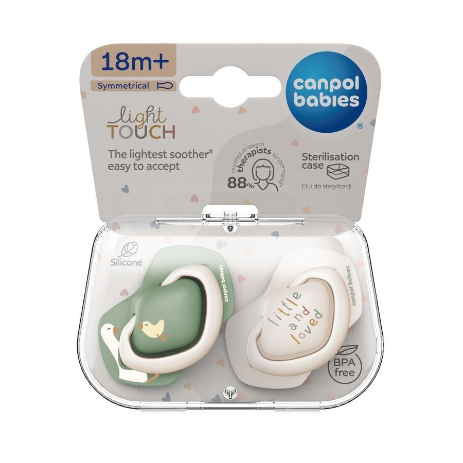Canpol Baby's Silicone Fopspeen Licht Touch 18m + Symmetrical