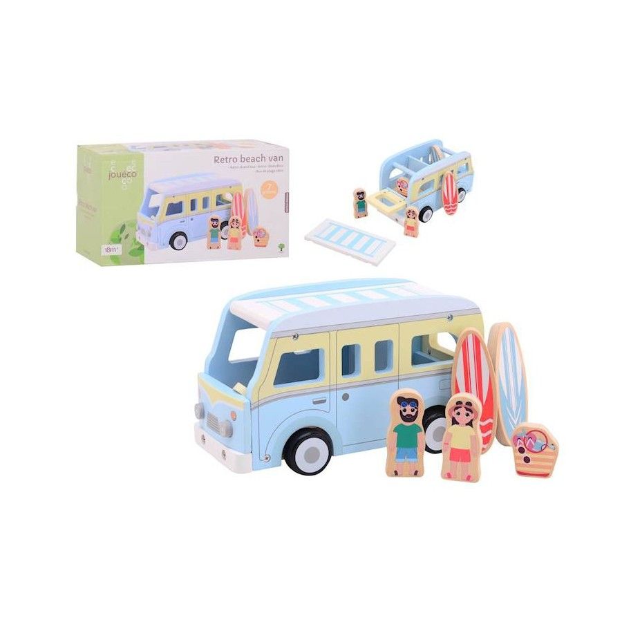 JOUECO Drewniany camper bus w stylu retro
