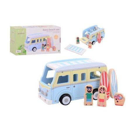 JOUECO Hölzerner Camperbus im Retro-Stil