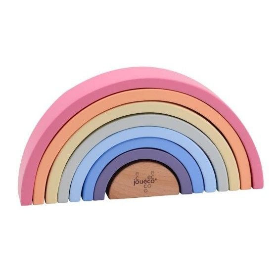 JOUECO Rainbow 8 elem in legno pastello.