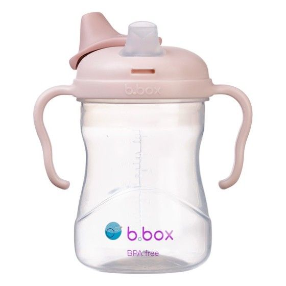 b.box Taza con una boquilla suave 4m + rosa - Niekapek para aprender