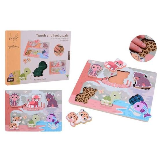 JOUECO Fa szenzoros puzzle a Wildies család -