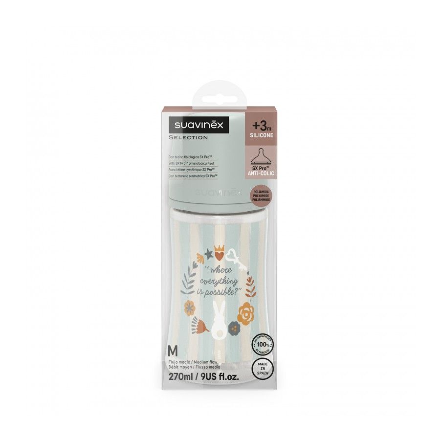 SUAVINEX BUTELKA SX PRO ŚREDNI PRZEPŁYW WONDERLAND 270ML MIĘTOWA