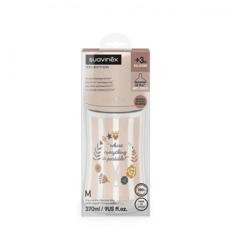 SUAVINEX BUTELKA SX PRO ŚREDNI PRZEPŁYW WONDERLAND 270ML RÓŻOWA