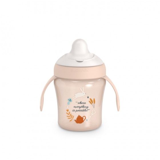 SUAVINEX Una taza para aprender a beber 200 ml de rosa de las maravillas.