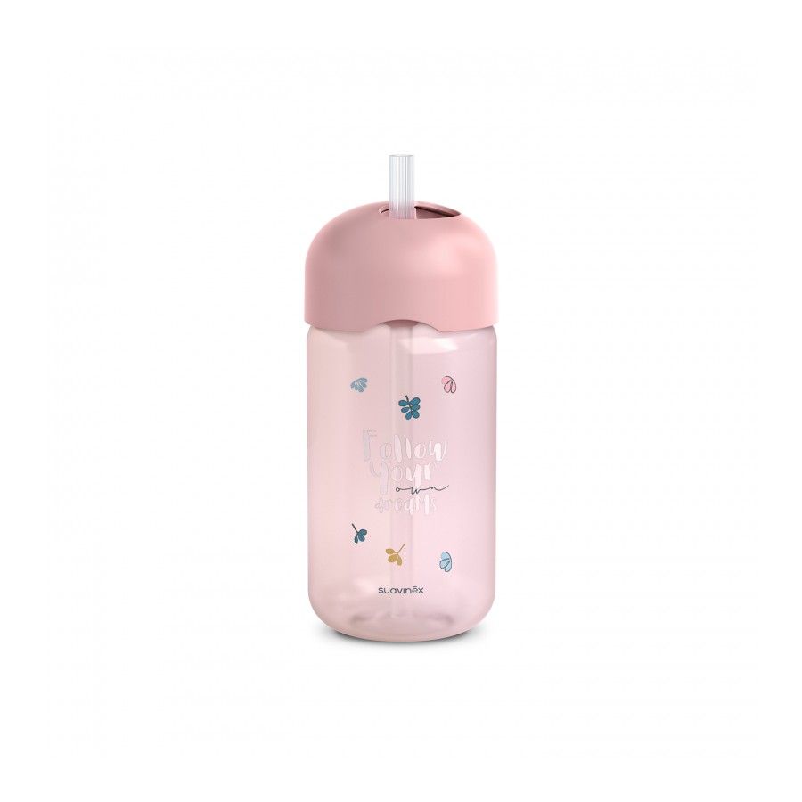 SUAVINEX BIDON NIEKAPEK Z RURKĄ BEARS 340 ML RÓŻOWY