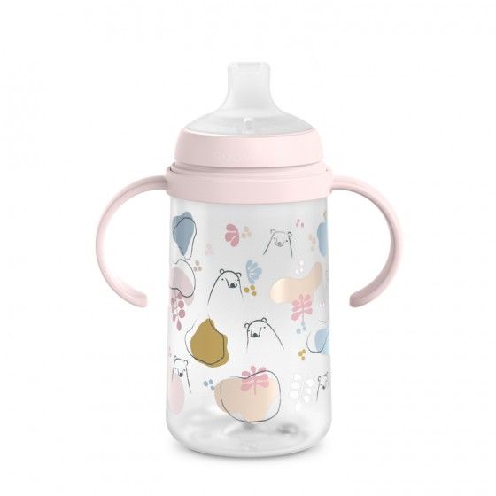 SUAVINEX Segunda taza con boquilla de silicona Osos 270ml rosa