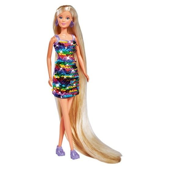 Simba Doll Steffi hosszú hajú XXL haj flitterekkel -