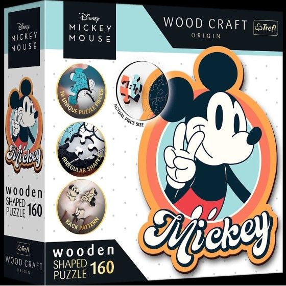 Trefl Puzzle 160 elemek fa kontúr Mickey Mouse -