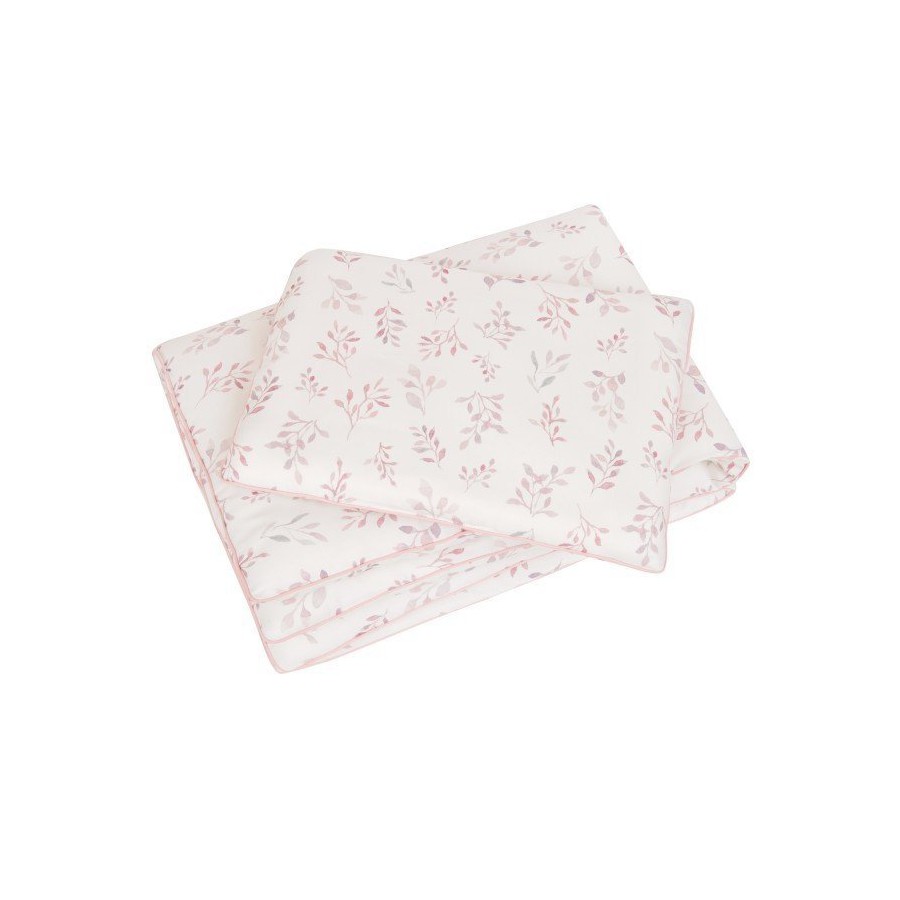 Samiboo - Linen filled leaves pink tab 60x70 / 25x30cm
