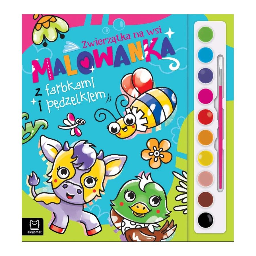 Nádrž Axiom s farbami a štetcom. 