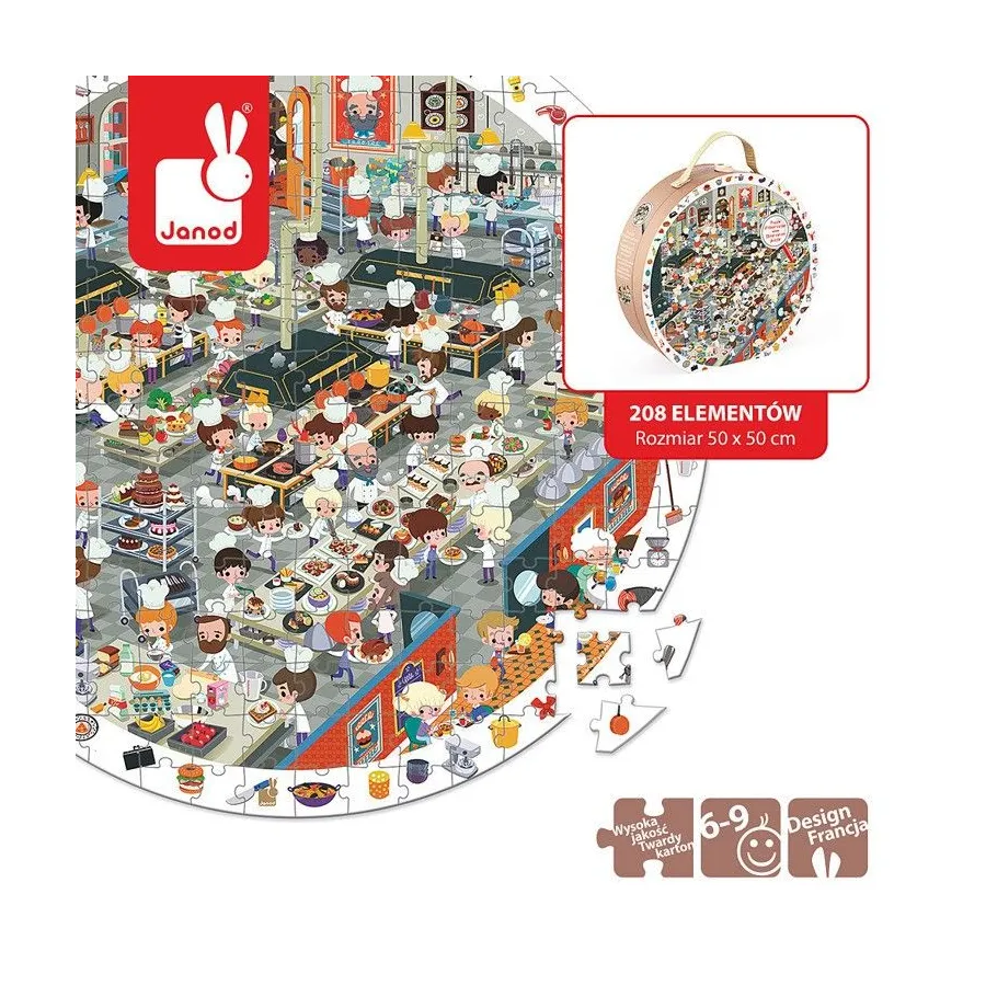 Puzzle obserwacyjne w walizce Restauracja, Janod