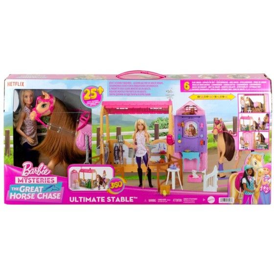 Barbie Poupée + Konik + HXJ44 Stable