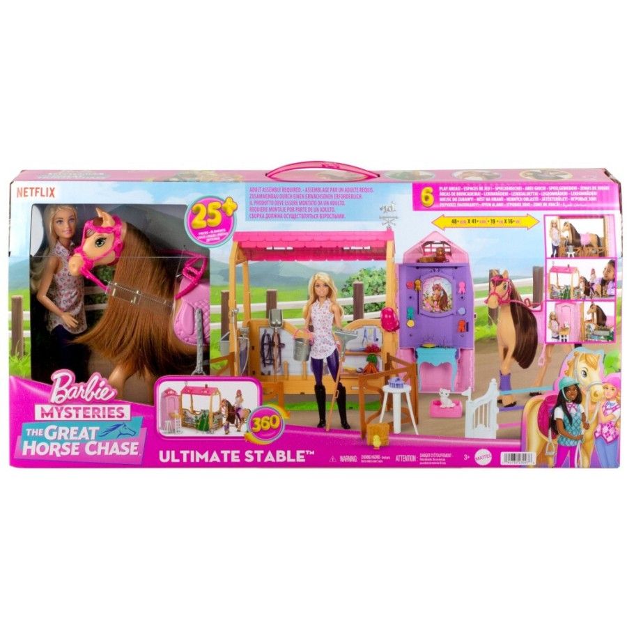 Barbie Puppe + konik + hxj44 barn - 194735230976