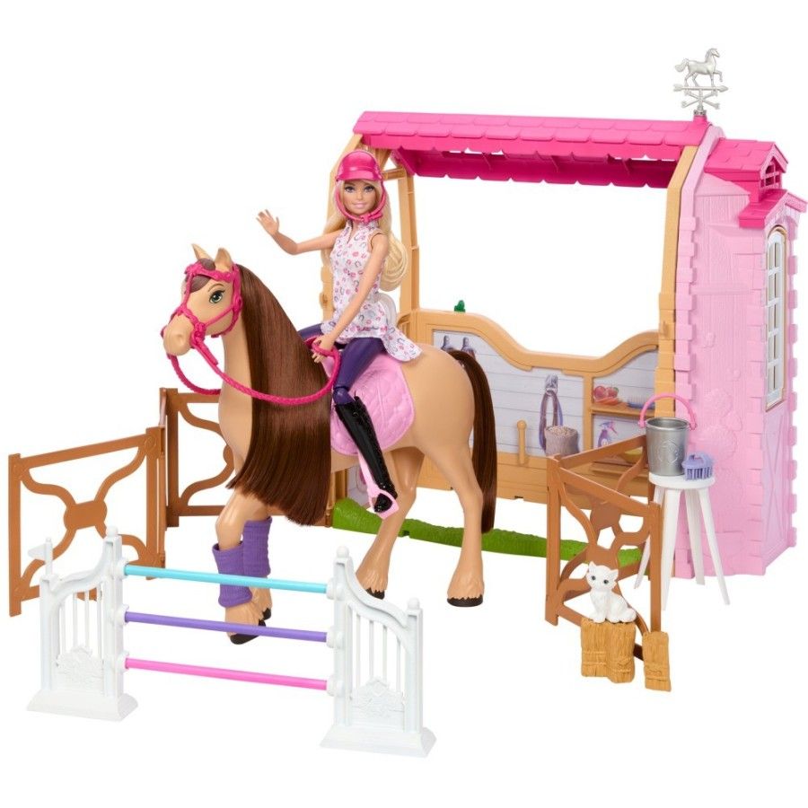 Barbie Doll + Konik + HXJ44 Barn - 194735230976