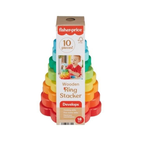 Fisher Price Dřevěná pyramida barevných květin hxt77