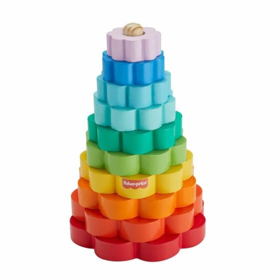 Fisher Price Träpyramid av färgglada blommor hxt77 -