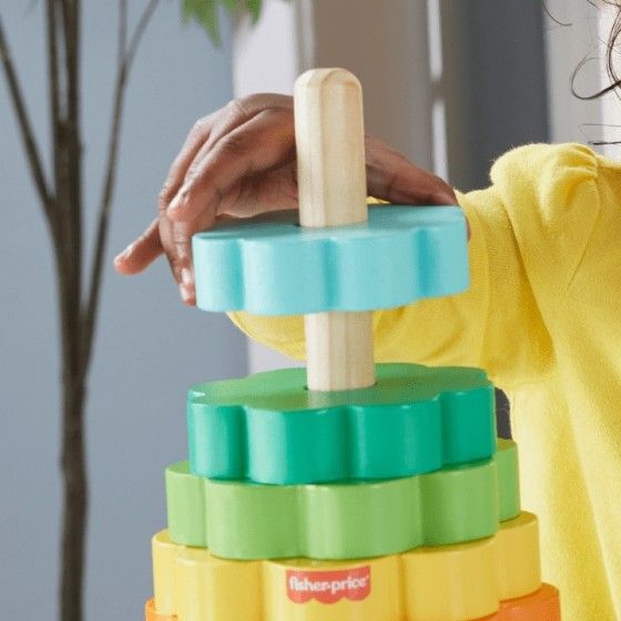 Fisher Price Träpyramid av färgglada blommor hxt77 -