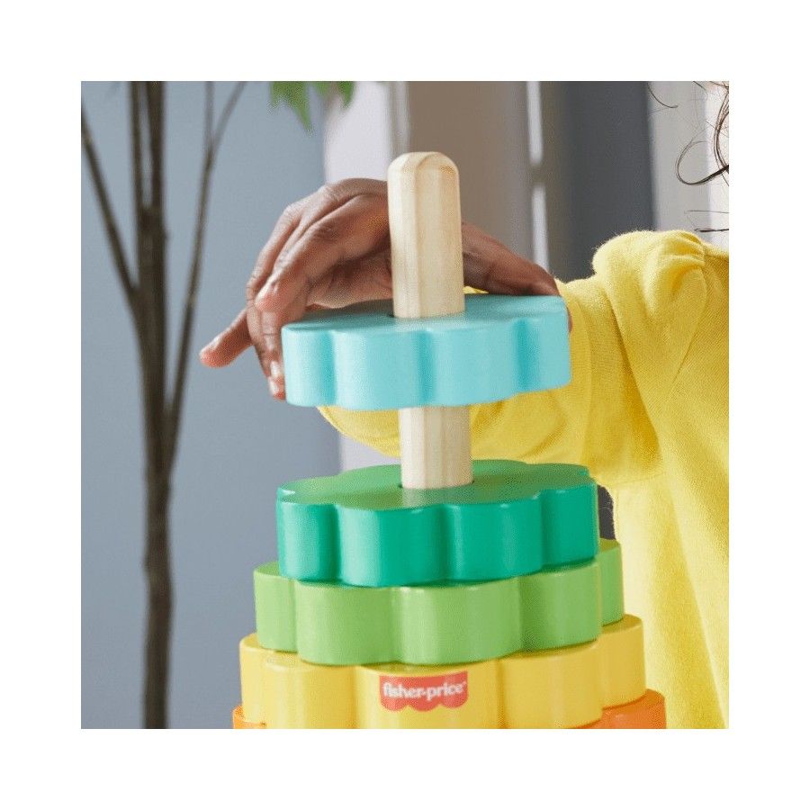 Fisher Price Dřevěná pyramida barevných květin hxt77 -