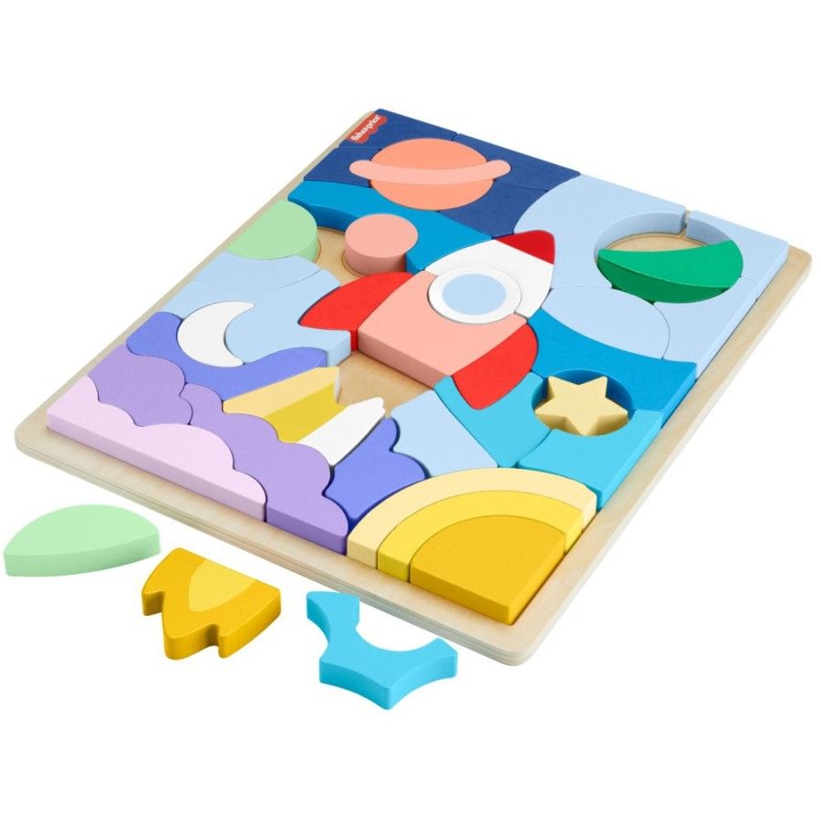 Fisher Price Dřevěná puzzle hxy42 - 194735241750