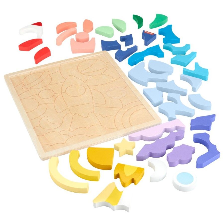 Fisher Price Dřevěná puzzle hxy42 - 194735241750