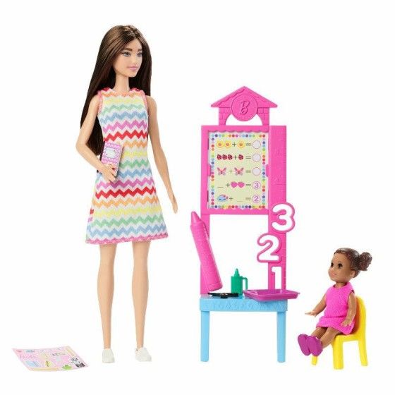 Barbie Enseignant de poupée + akc.szkolne JCR76 - 194735275298