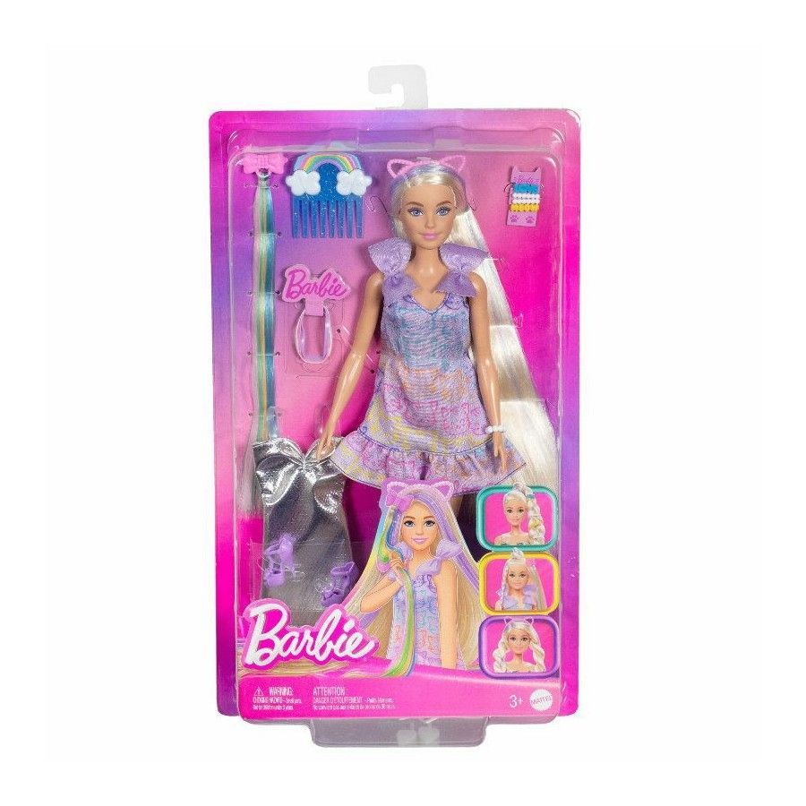 Barbie Zábavné vlasy Blondínka Doll + AKC JCT72 - 194735276141
