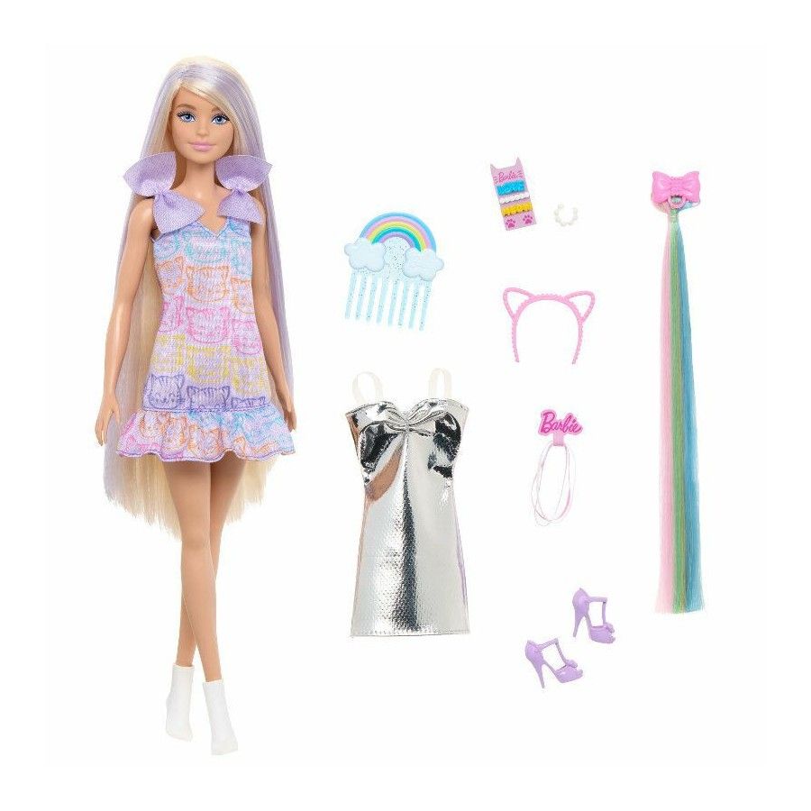 Barbie Zábavné vlasy Blondínka Doll + AKC JCT72 - 194735276141