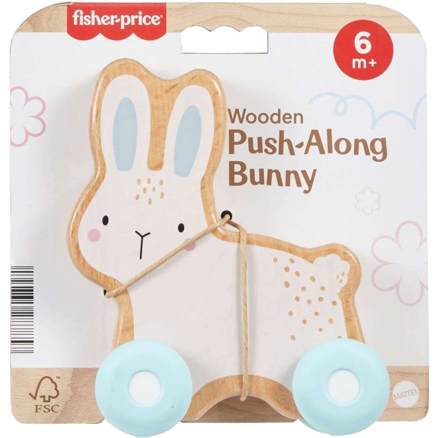 Fisher Price Wooden rabbit to push JDM52 - 194735287857
