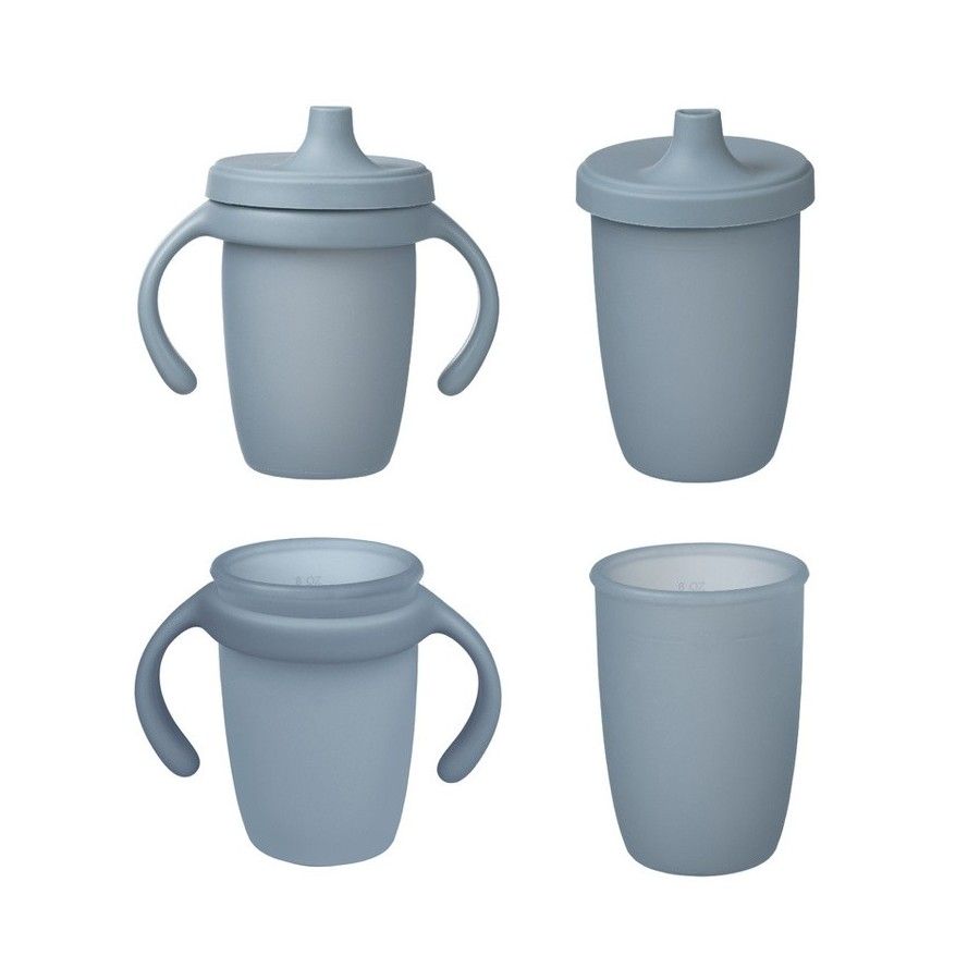 B.box Silicone mug with mouthpiece, blue - 9353965008439