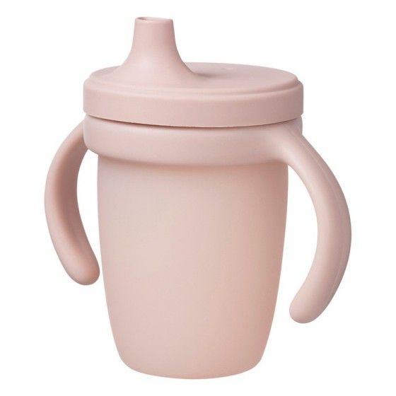 B.box Tasse en silicone avec un embout buccal, rose