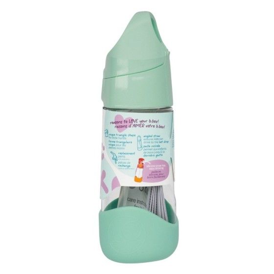 B.box Butelka tritanowa ze słomką 450 ml, Spearmint