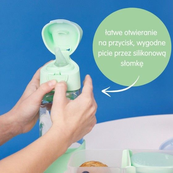 B.box Butelka tritanowa ze słomką 450 ml, Spearmint