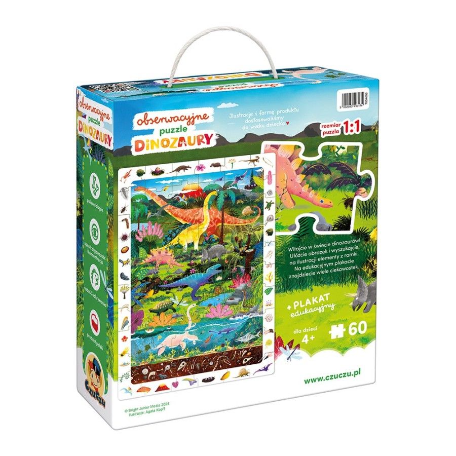 CzuCzu Obserwacyjne puzzle - Dinozaury 4+ - 5902983493174