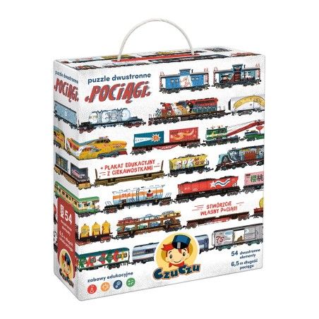 CzuCzu Double-sided puzzles - trains 5+
