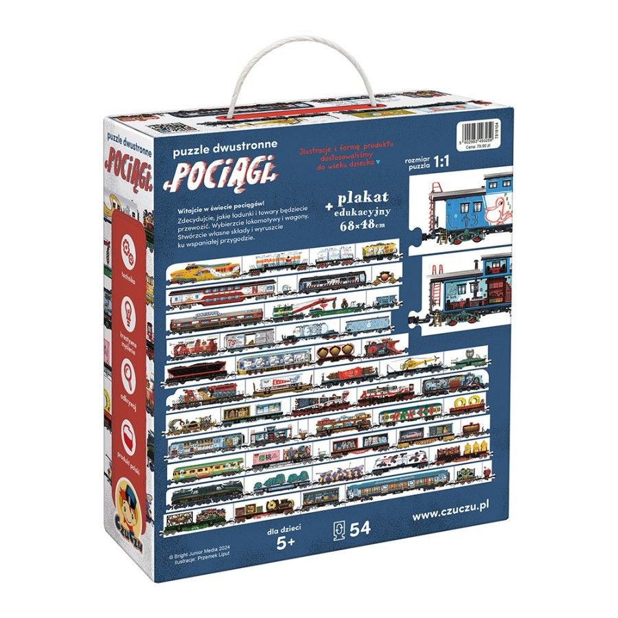 CzuCzu Puzzle de doble cara - Trenes 5+ - 5902983493259