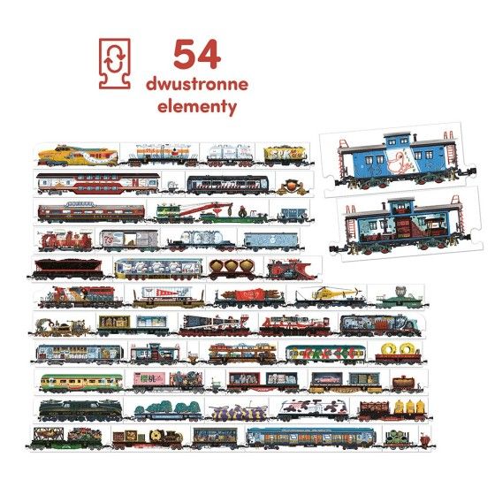 CzuCzu Puzzle double face - Trains 5+ - 5902983493259