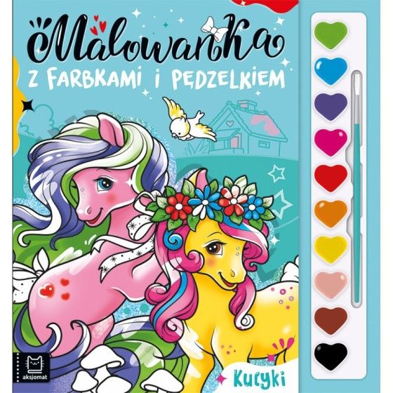AKSJOMAT Coloring book with paints and brush. 
