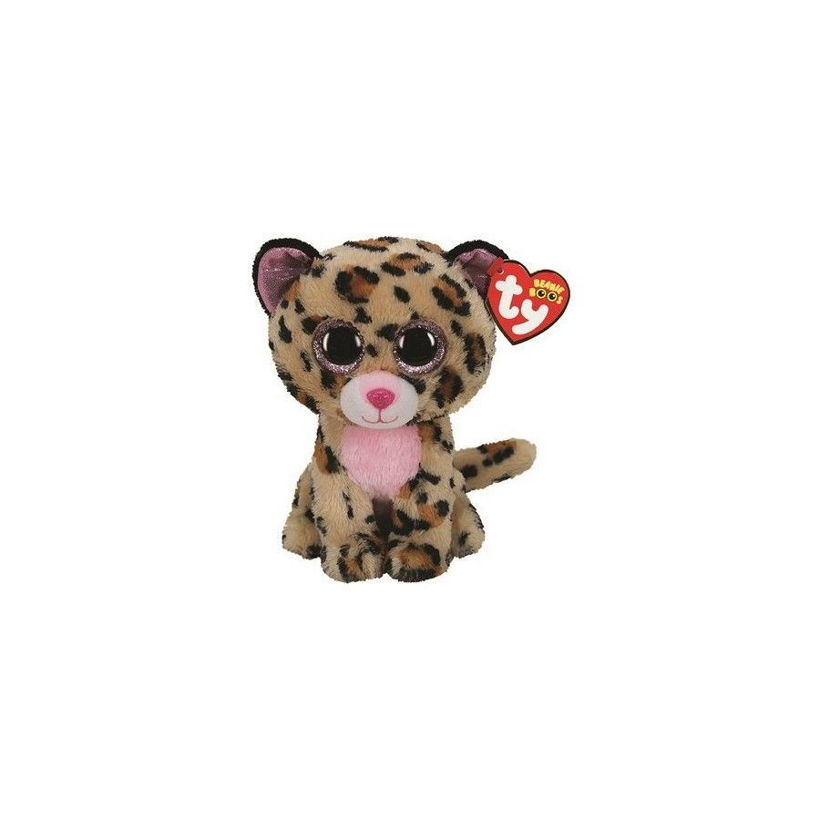 Ty Boos Livvie, 15 cm - barna / rózsaszín leopárd - 0008421363674