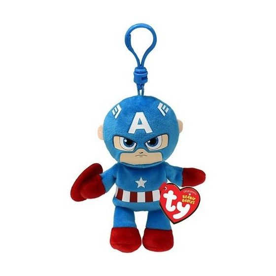 Ty Beanie Bébés Marvel Captain America, Clip 8.5 cm -