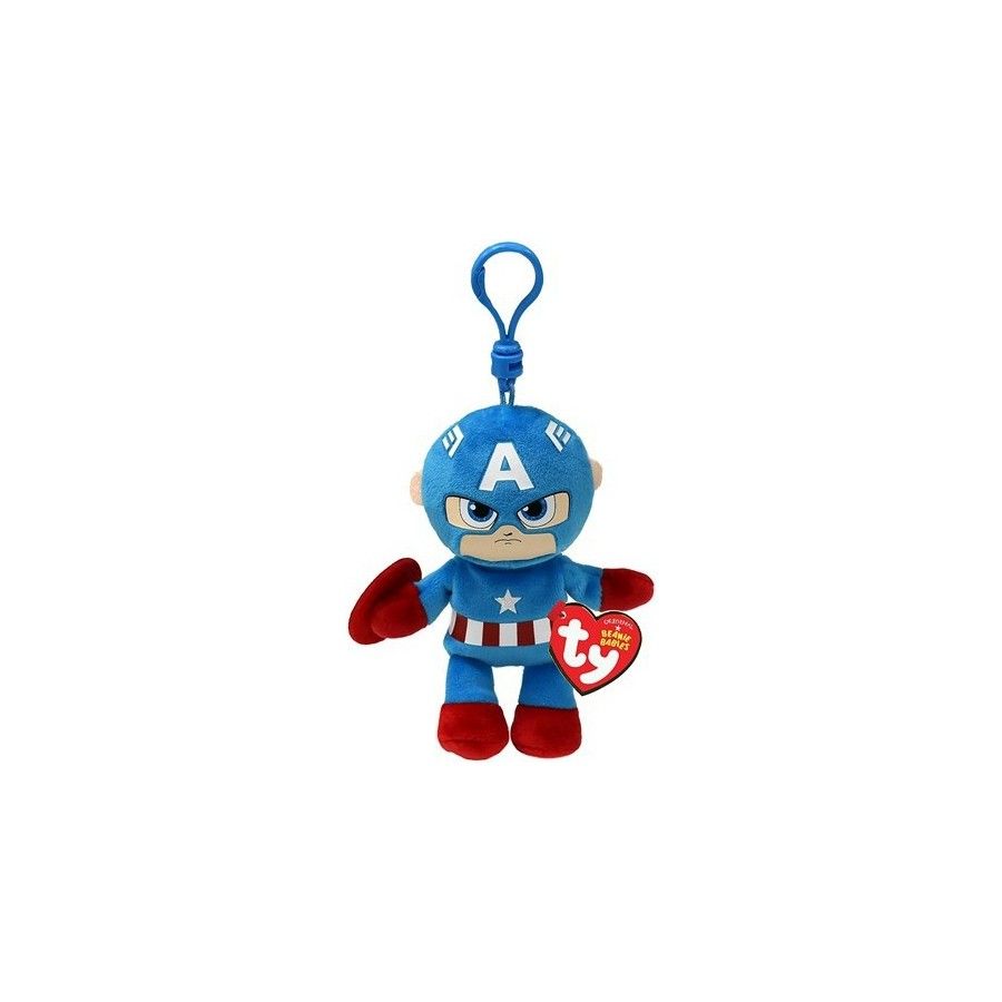 Ty Beanie Babies Marvel CAPTAIN AMERICA, Clip 8,5 cm