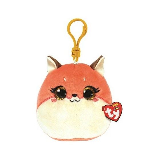 Ty Squishy 8, 8,5 cm - rózsaszín róka - klip -
