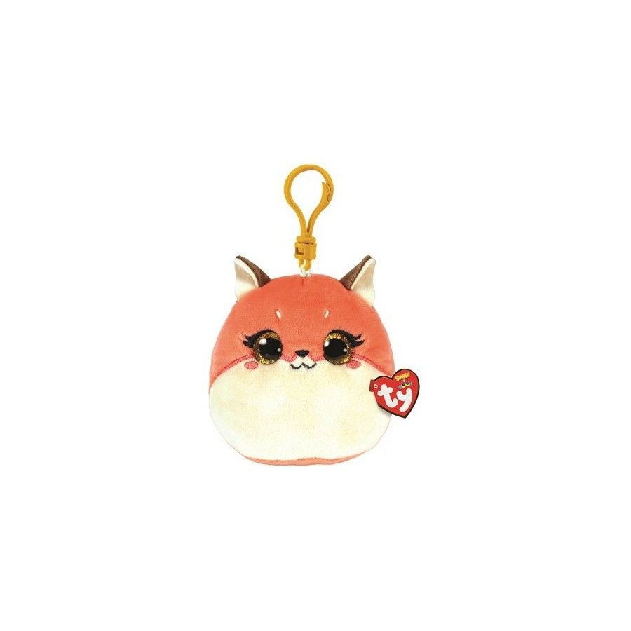 Ty Squishy Beanies Roxie, 8.5 cm - Pink Fox - Clip -