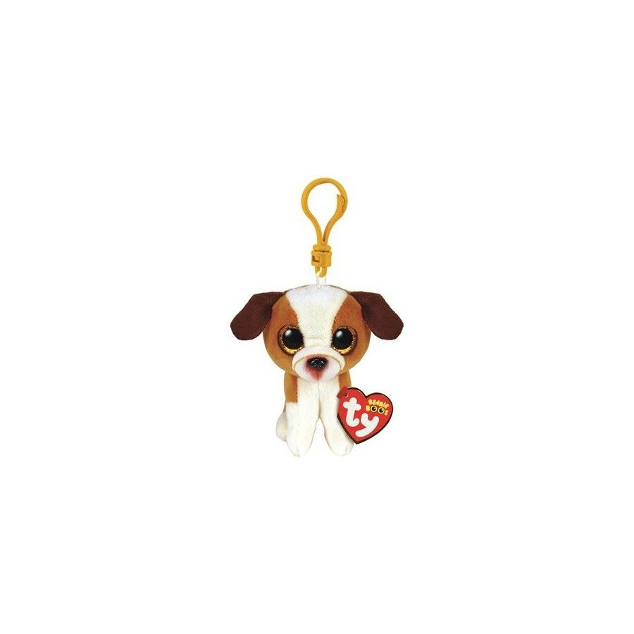 Ty Boos Hugo, 8,5 cm - Bruin Wit Hond - Clip - 0008421352586