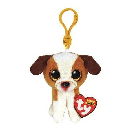 Ty Boos Hugo, 8,5 cm - Brun vit hund - klipp