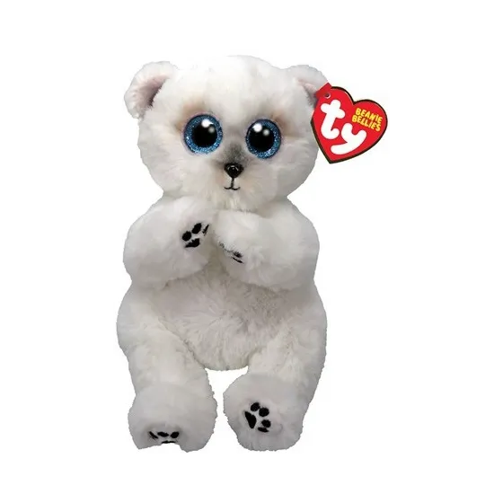 Ty Beanie Bellies WUZZY, 15 cm - fehér Bear - 0008421415007
