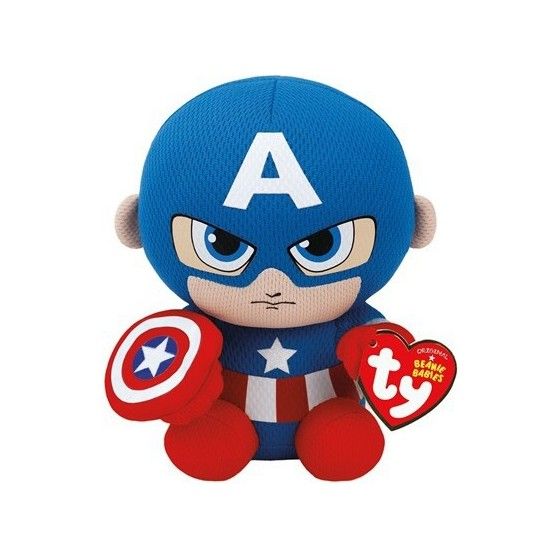 Ty Beanie Babies Marvel Капітан Амерыка, 15 см - 0008421411894