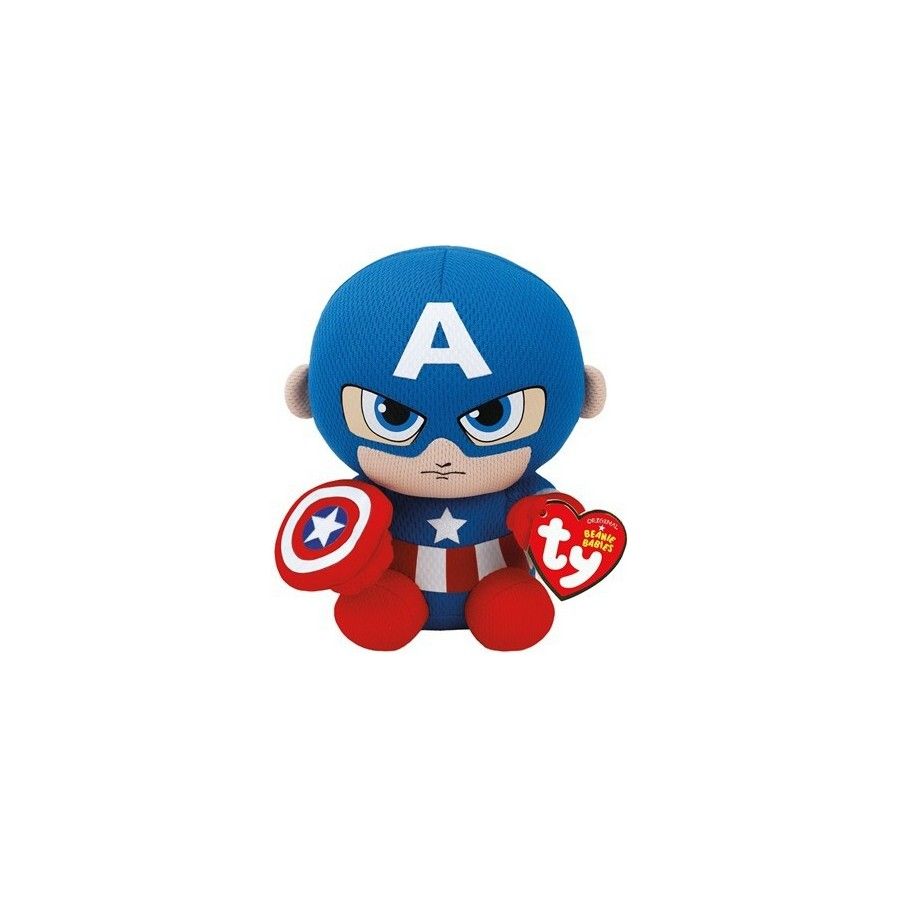 Ty Beanie Babies Marvel Капітан Амерыка, 15 см - 0008421411894