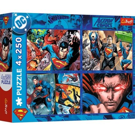 Trefl 4x250l puzzle. - Superman Curage